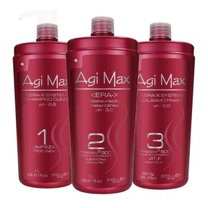 Zestaw keratynowy do włosów Agi Max Kera-x 3x1000 ml