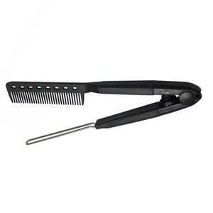 Hair Expert Hairbrush V Shaped METAL comb BLACK grzebień zaciskowy