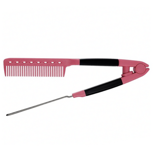 Hair Expert Hairbrush V Shaped METAL comb PINK grzebień zaciskowy